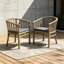 Ensemble de chaises d'extérieur en bois avec coussins-129028101