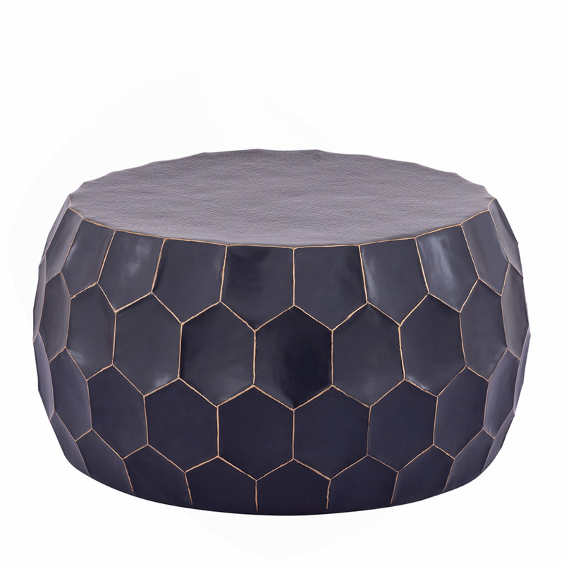 Table basse moderne 32 po, table de campagne moderne en aluminium brillant