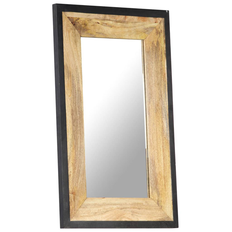 Lenny Wood Flat Wall Mirror, 80cm H x 50cm W