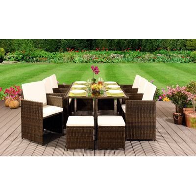Monserrat 10 Seater Dining Set with Cushions