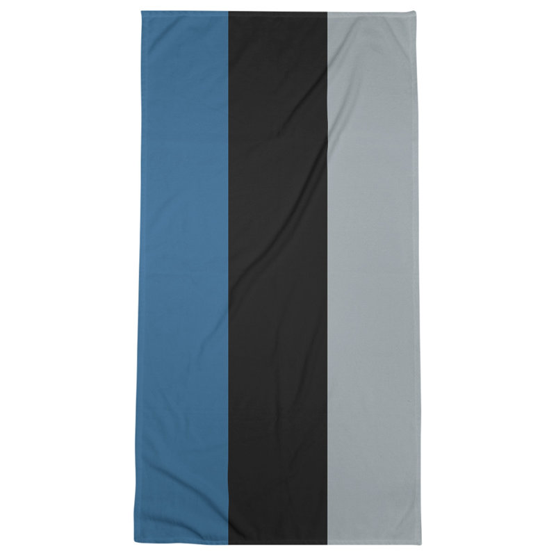 Columbus Lightweight Beach Towel, Microfiber, Blue/Black/Silver