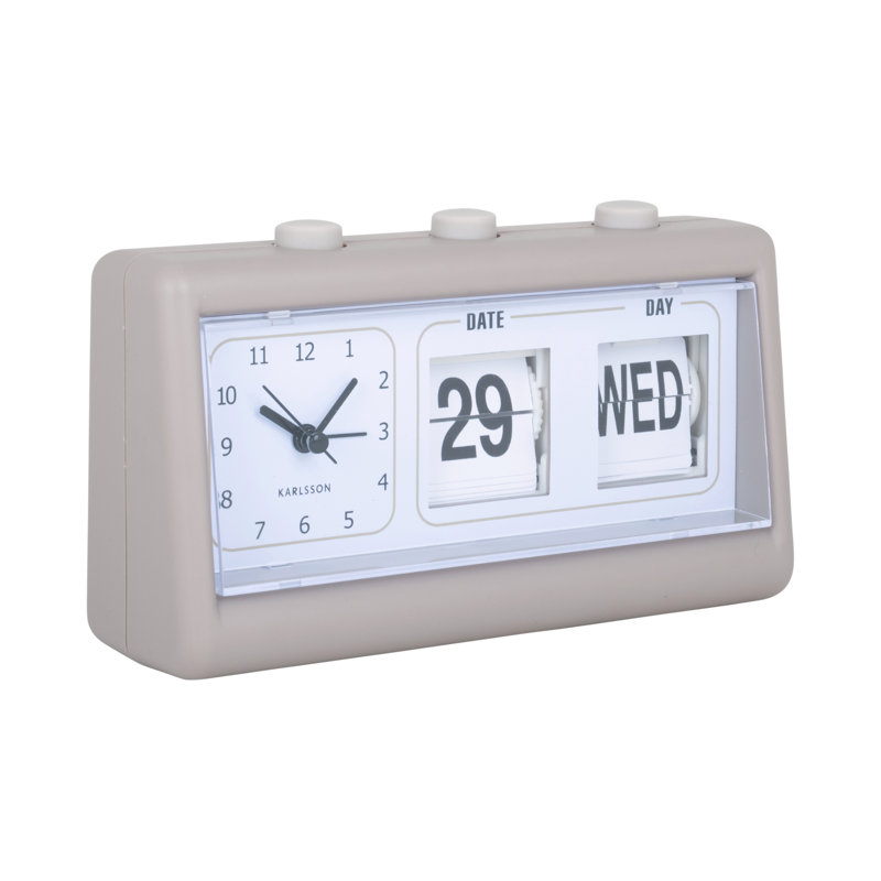 Mechanical Alarm Tabletop Clock, Grey
