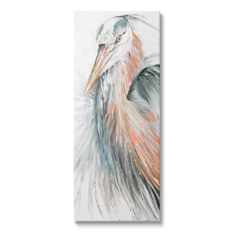«Stupell Industries Modern Heron», peinture sur toile par Patricia Pinto, H 40 po x l 17 po x P 1,5 po
