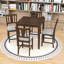Ensemble de table de salle à manger 5 pièces, table carrée peu encombrante et 4 chaises rembourrées