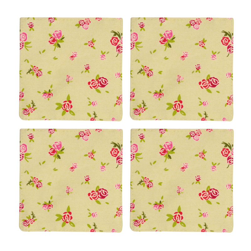 Cotton Square 4 Piece Coaster Set