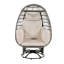 Fauteuil à œufs pivotant pour l'extérieur avec coussins épais, rotation à 360 ° et fonction berçante-117243595