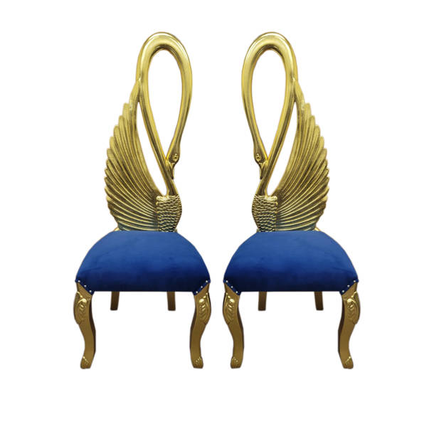Rosdorf Park Infinity Gold Swan Chairs With Upholstery | Wayfair