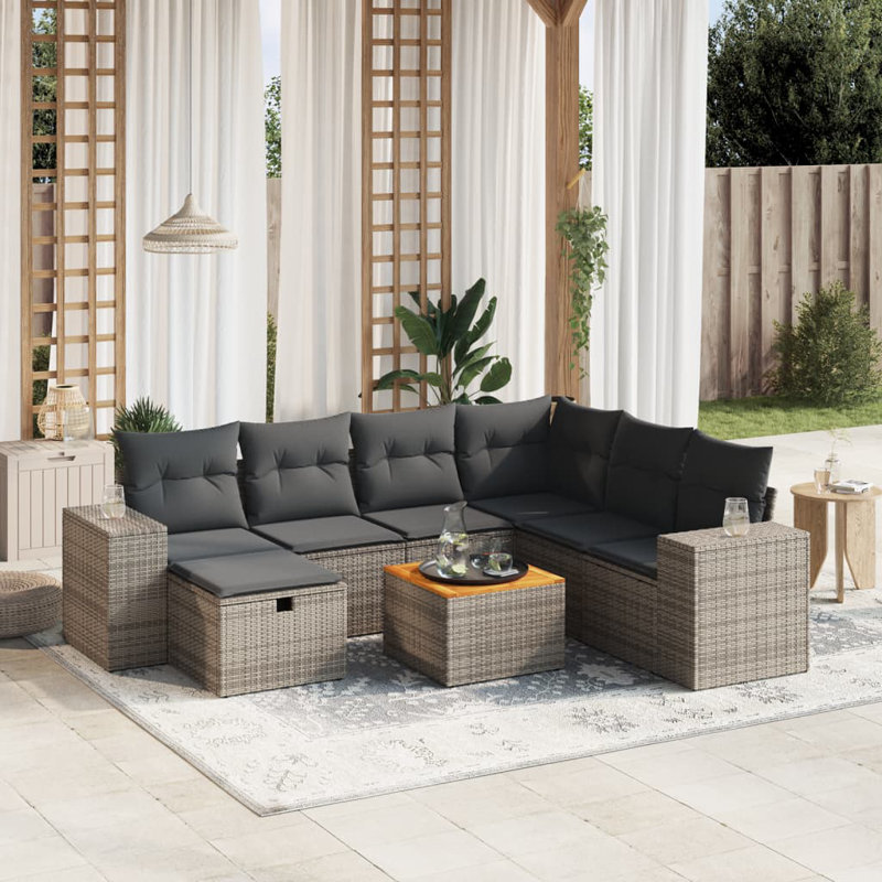 Vidaxl Garden Sofa Set Grey, Dark Grey