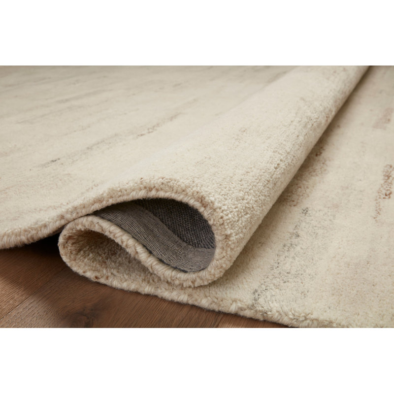 Amber Lewis x Loloi Rocky Natural / Fog Area Rug, Rectangle 5' x 7'6"