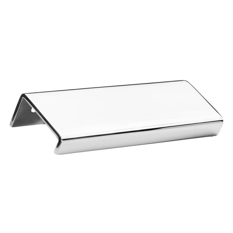 Modern Cabinet Finger Edge Pull, Polished Stainless Steel, 7 7/8″