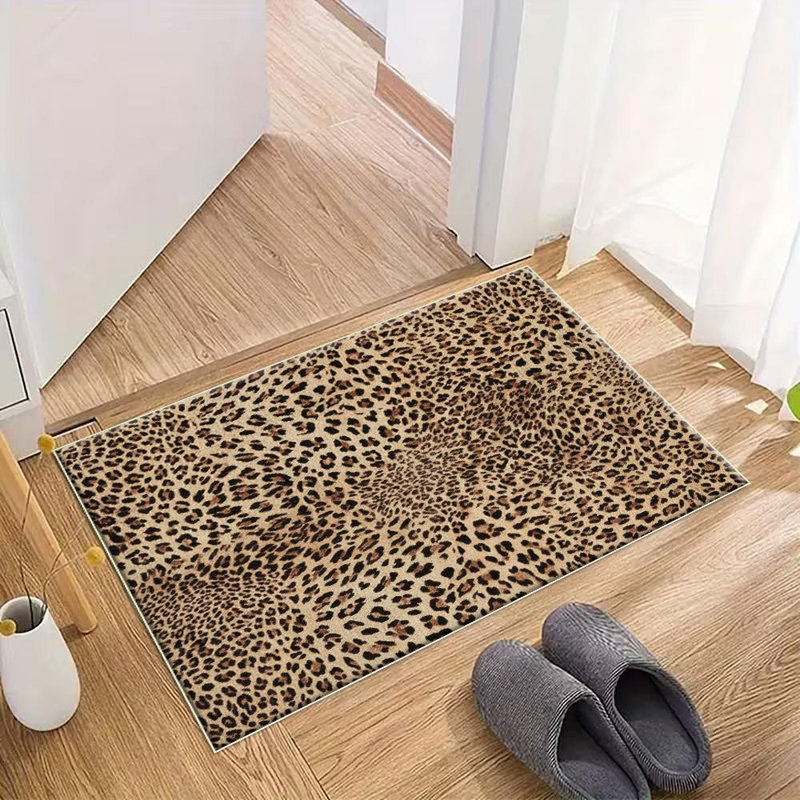 Leopard Print Area Rug, Soft And Lightweight, Suitable For All Seasons, Easy To Maintain And Easy To Clean, Machine Washable Carpet Floor Mat, Suitable For Living Room, Bedroom, Dining Room, Hallway, Balcony, Room Decor, Home Decor, Outdoor Decor
