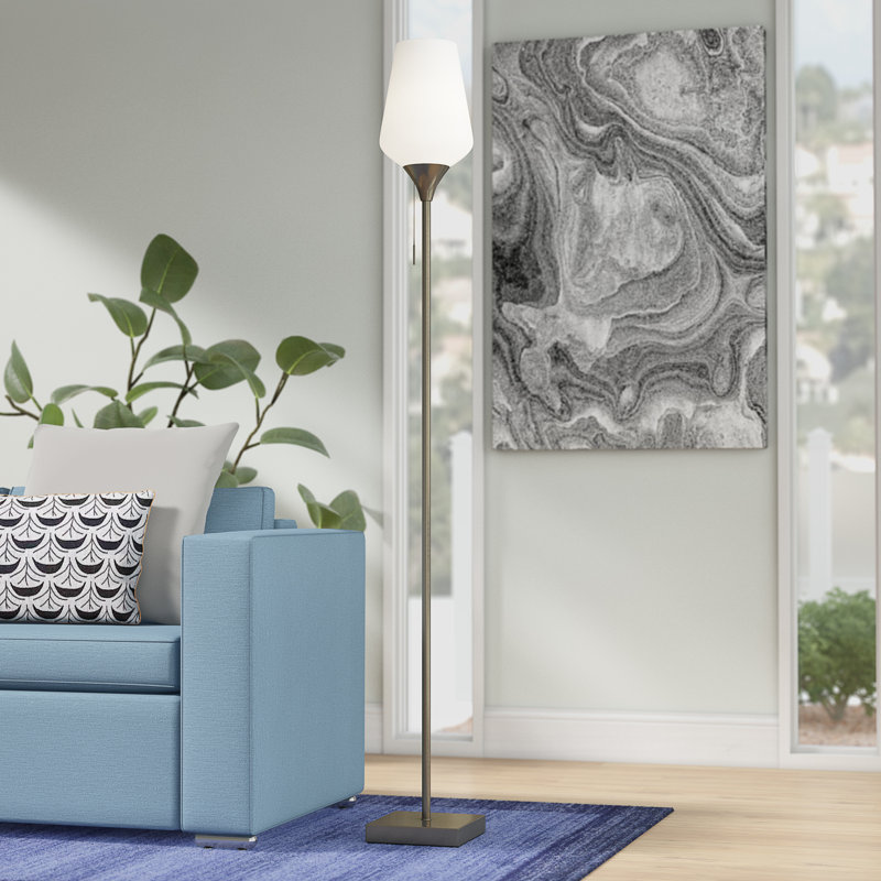 Derry 71'' Torchiere Floor Lamp, Antique Brass