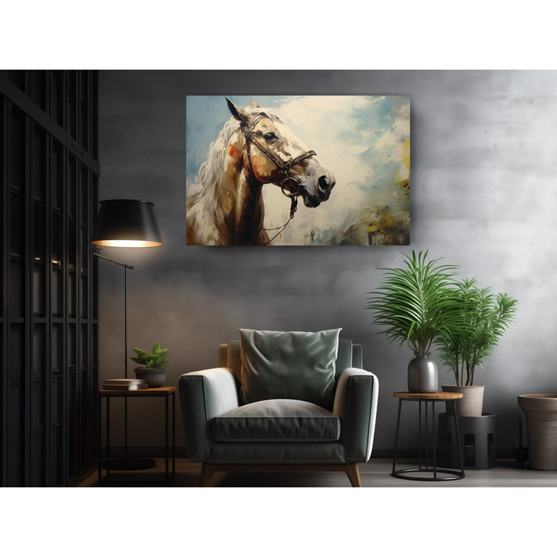 Reproduction d'art sur toile, beau cheval brun, H 40 po x l 60 po
