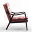Chaise d'appoint Mid-Century moderne avec accoudoirs en bois et confort moelleux