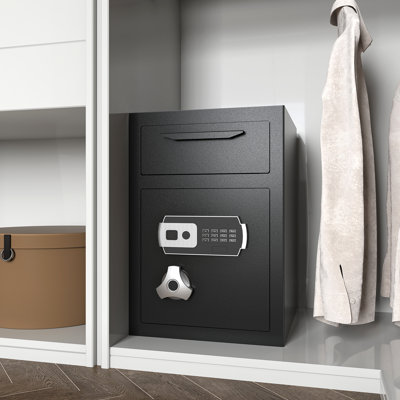 2.6 Cubic Foot Depository Drop Safe, Fireproof Safe Box with Digital Combination Lock, Front Drop Slot Design with Anti-Fishing Security for Cash, Documents, and Valuables in Office, Business, or Home