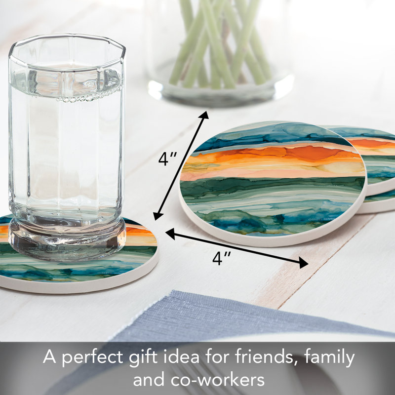 Ensemble de 4 sous-verres ronds en pierre Thirstystone