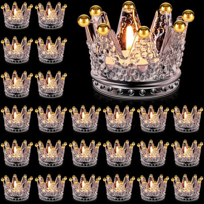 Set Of 2 Silver Taper Candle Holders