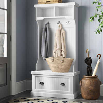 Crinole 31.5 " Wide Hall Tree with Shelves and Storage Bench