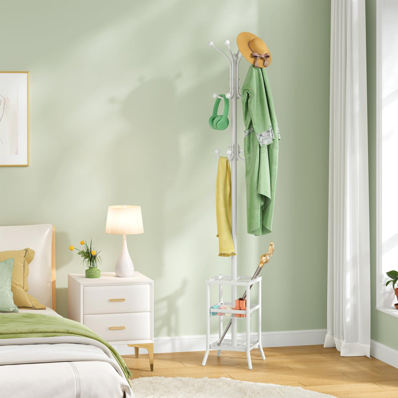 Metal Freestanding Coat Rack, White