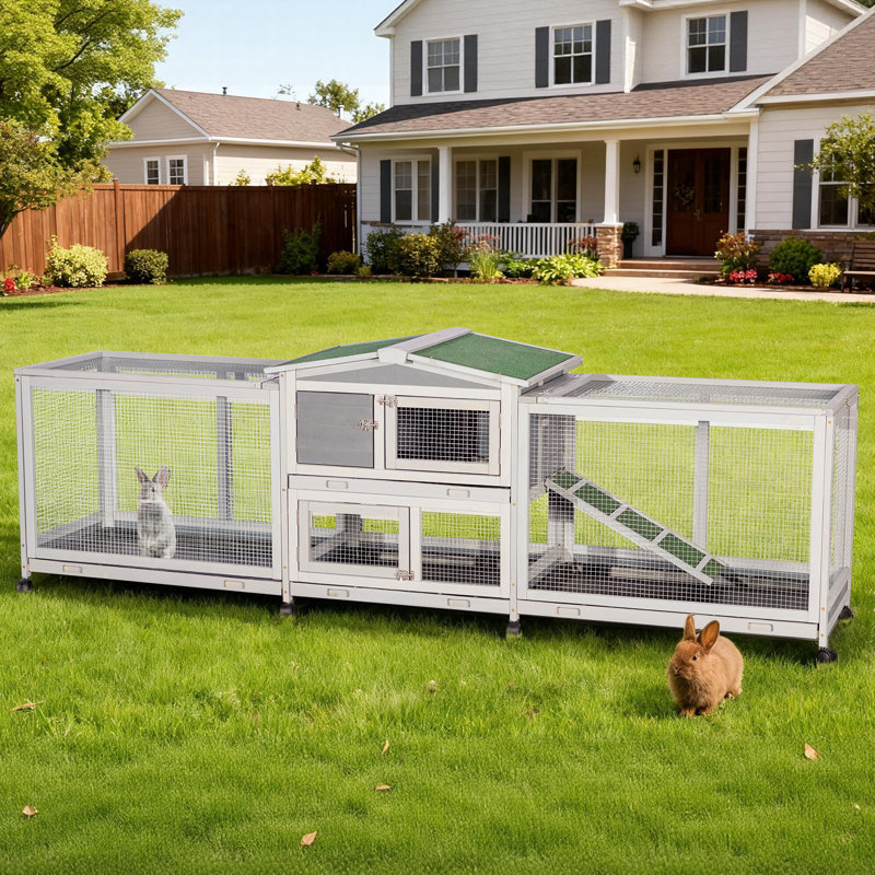 94.5'' Rabbit Hutch With 8 Wheels