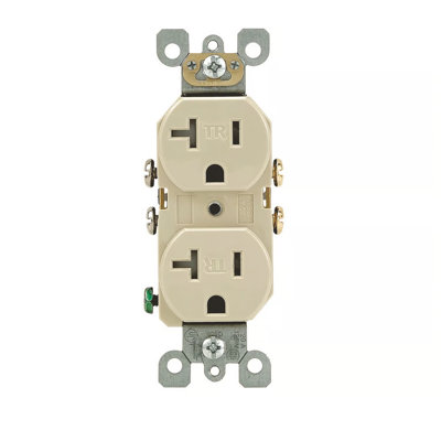 Leviton 20 Amp 125 Volt Duplex Ivory Tamper Resistant Outlet 5-20R 1 Pack