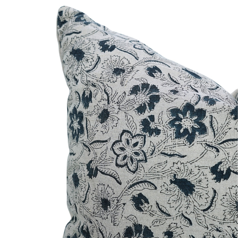 Housse de coussin en coton Floral, H 20 po x l 14 po