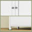 Armoire autoportante de 42,7 po de hauteur, 4 portes avec tablettes réglables-1431366194