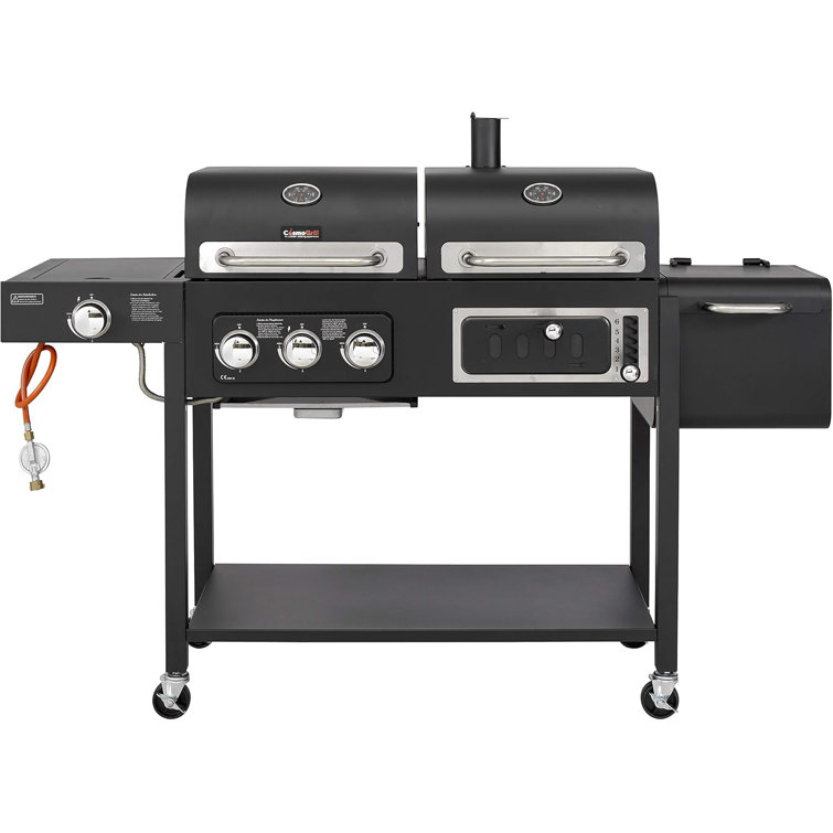 COSMOGRILL 3 - Burner Freestanding 31903.52 BTU BTU Gas and Charcoal Grill with Side Burner