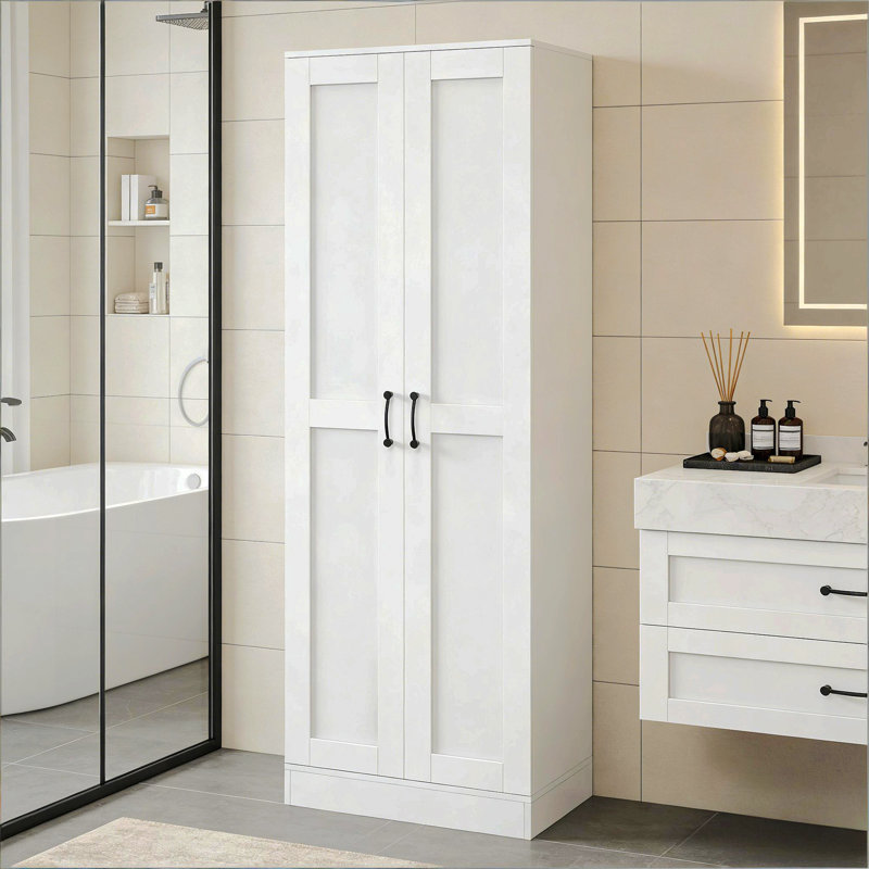 Armoire de rangement familiale, armoire de cuisine, armoire de rangement autoportante, Blanc