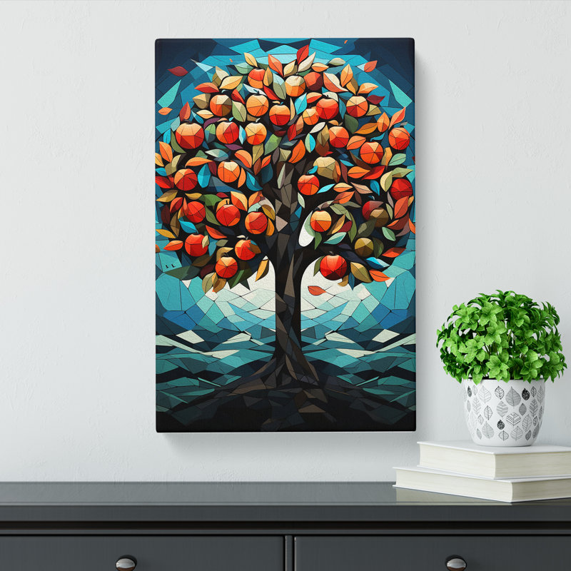 Apple Tree Geometric - No Frame Print, 50cm H x 35cm W x 3cm D