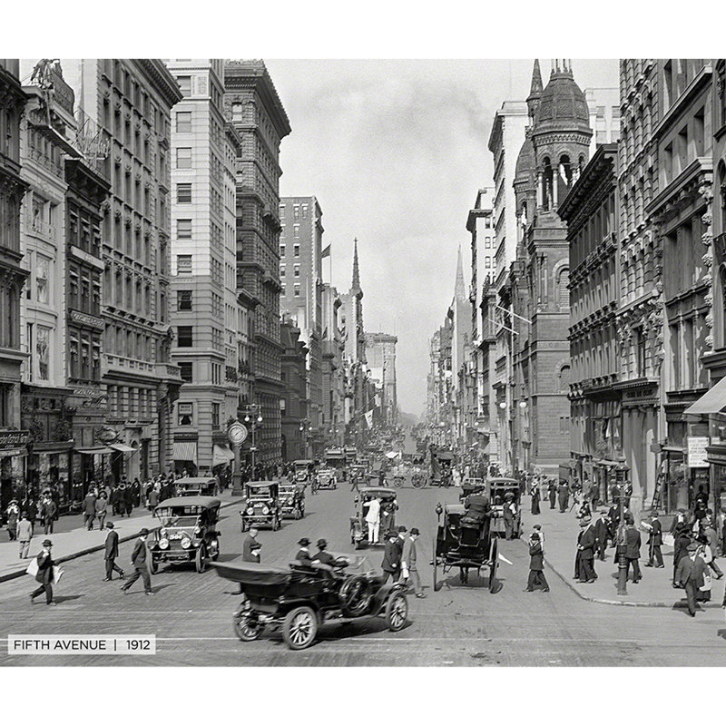 Fifth Avenue, Historic New York - reproduction de photo sur toile tendue, H 30 po x l 40 po x 1,5 po
