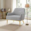 Chaise d'appoint rembourrée avec dossier incurvé et pieds en métal pour le salon-567042372