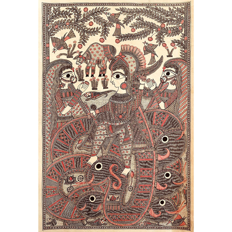 Kaliya Daman | Acrylique sur papier fait à la main | Par Priti Dalwadi