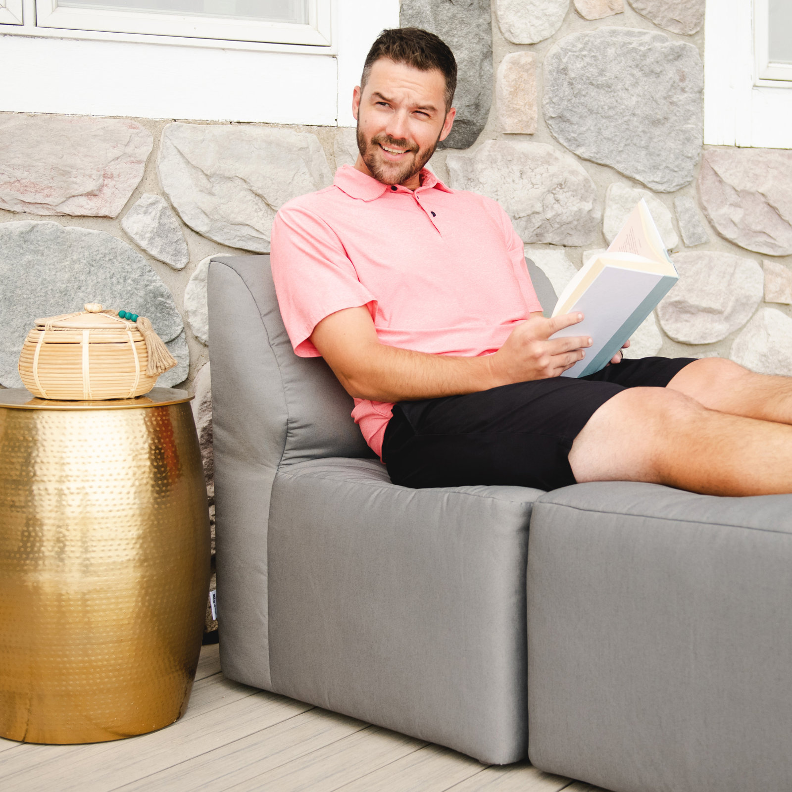 Big Joe Patio Armless Chair, Dark Gray 