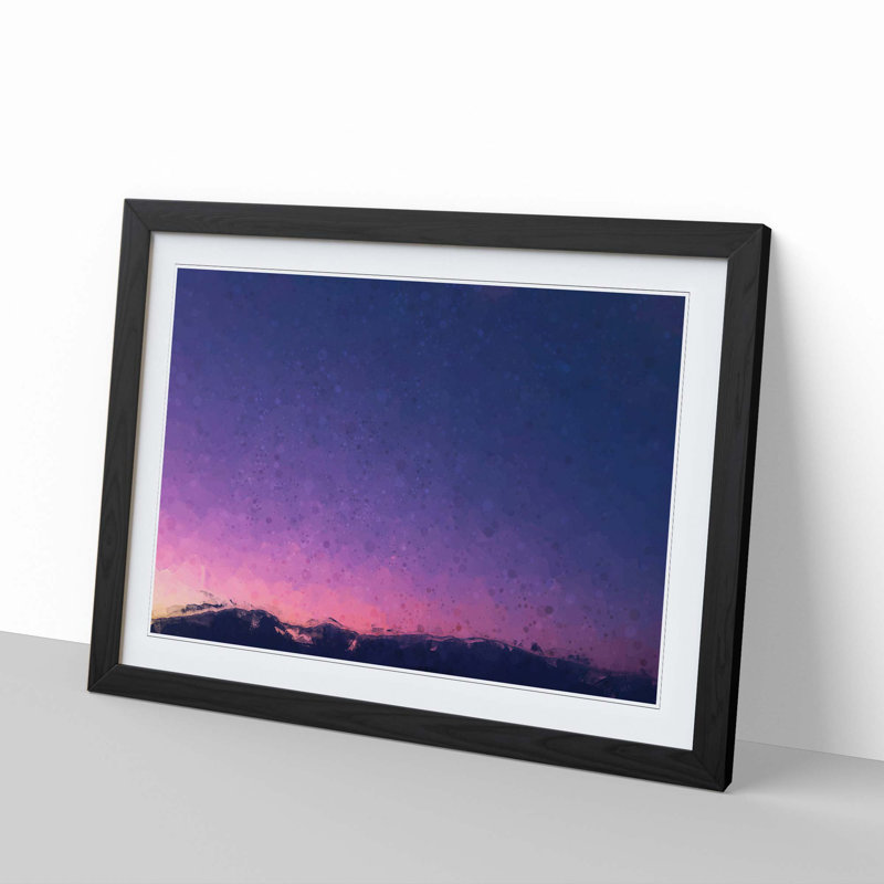 Moon over Iran in Abstract - Picture Frame Graphic Art Print, Black Framed, 48cm H x 65cm W x 2cm D