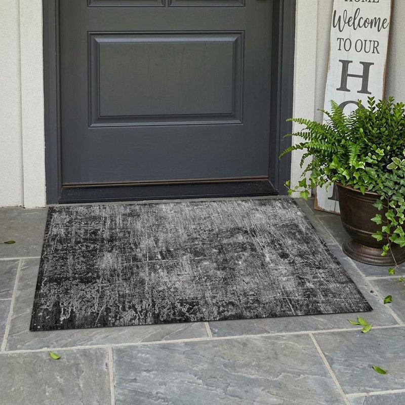 Tapis extérieur lavable antidérapant 2 pi x 3 pi gris