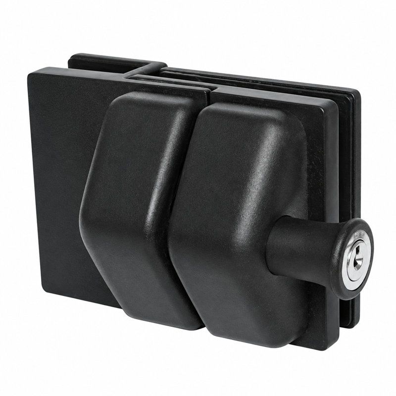180° Glass Gate Latch, Model 2, Matte Black