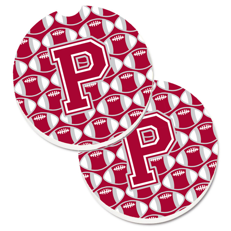 Sous-verre de football, P, Rouge / Blanc