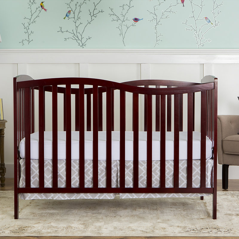 Cherry Pinewood 5-in-1 Convertible Crib with Adjustable Mattress Heights