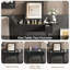 Meuble-lavabo noir 27,9 po avec miroir rabattable et lumière DEL, coiffeuse avec station de charge, 2 tiroirs et panneau rabattable, ensemble de coiffeuse avec tabouret rembourré pour la chambre à coucher