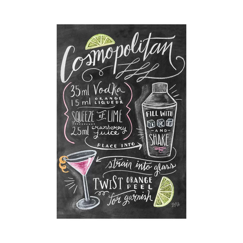 Cosmo Recipe - Print on Canvas, Wrapped Canvas, 30.48 cm H x 45.72 cm W