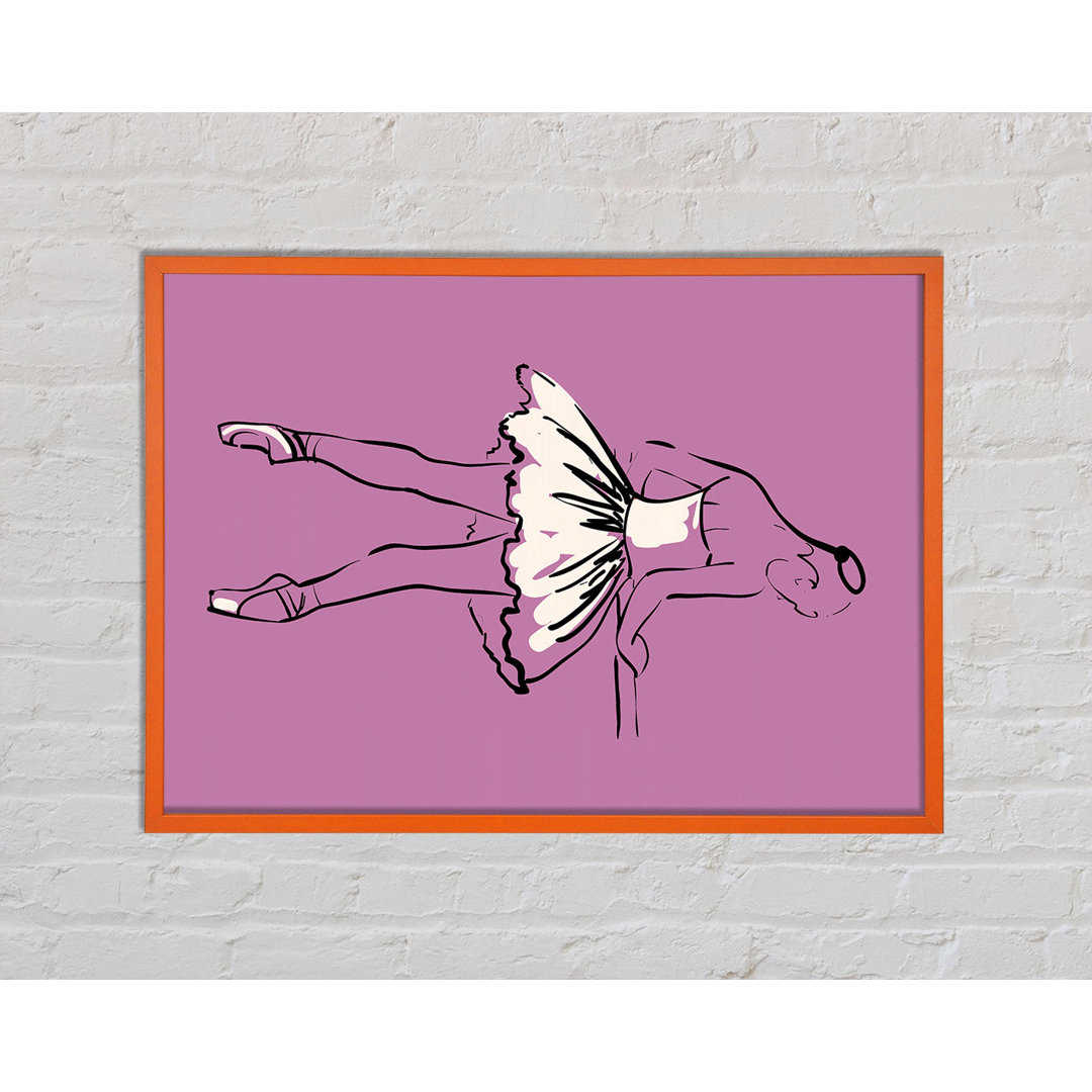 Kavir Pink White Ballerina 3 - Einzelner Bilderrahmen Kunstdrucke