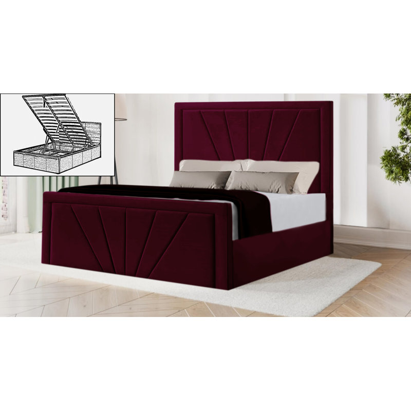 Atreau Storage Bed, Double (4'6), Burgundy