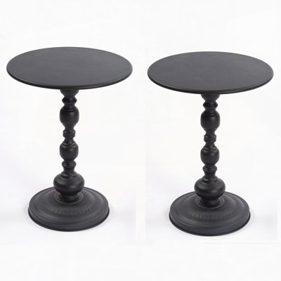 2P, table de bout vintage en métal, table d'appoint ronde pour table de chevet et table d'appoint décorative pour petit salon