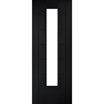 Laminate Linear Glazed Pre-finished Black Doors