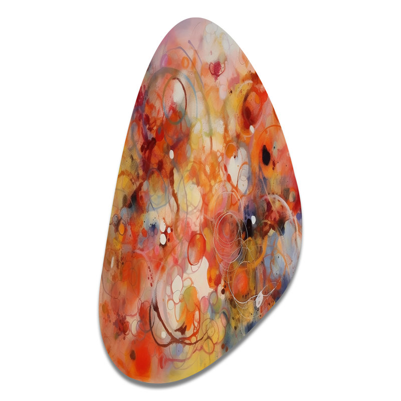 Orange orange rouge marbré Dreamscape II - décoration murale géométrique de forme irrégulière, reproduction d'art asymétrique moderne