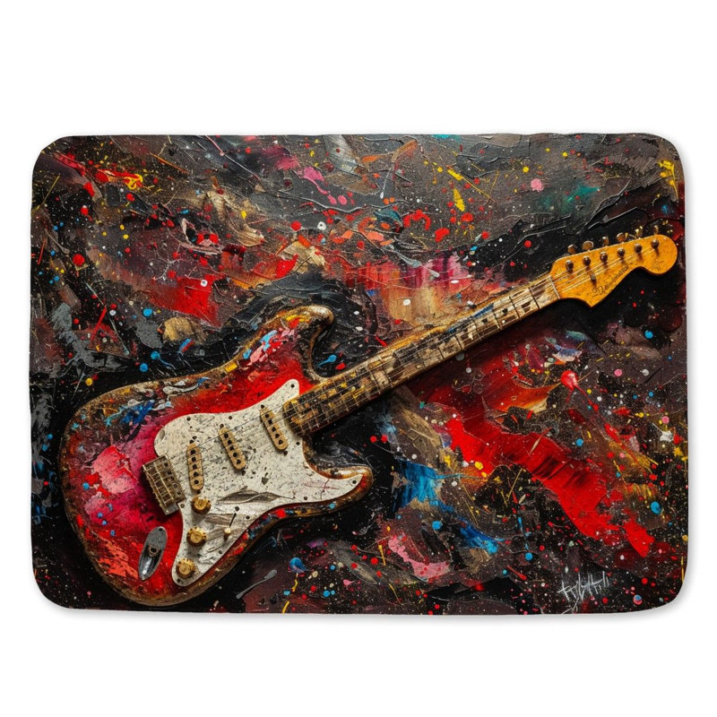 Tapis de bain guitare, L 17 po x L 24 po