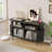 Mid-Century Turntable Stand With Sliding Doors - Large Vinyl Record Storage Cabinet For Living Room & Bedroom-61306266