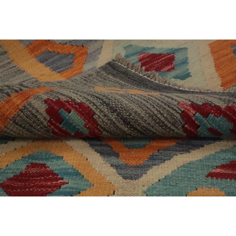 Tapis kilim en laine tissé à la main Trellis
