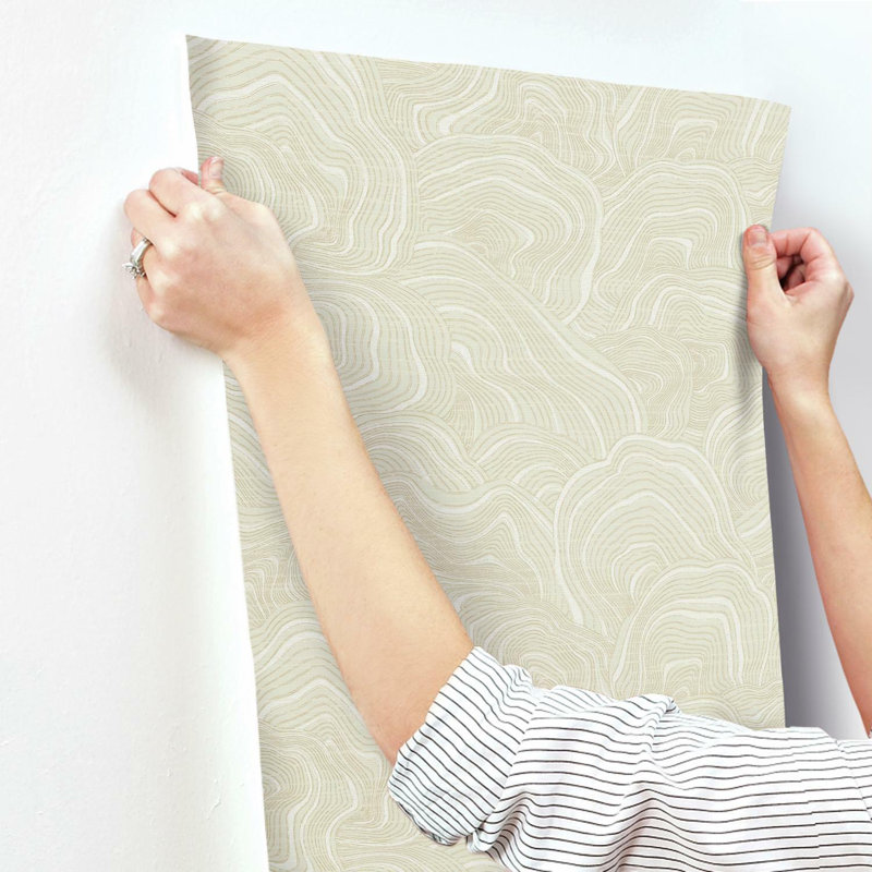 Geodes Abstract Metallic Wallpaper Double Roll, Cream